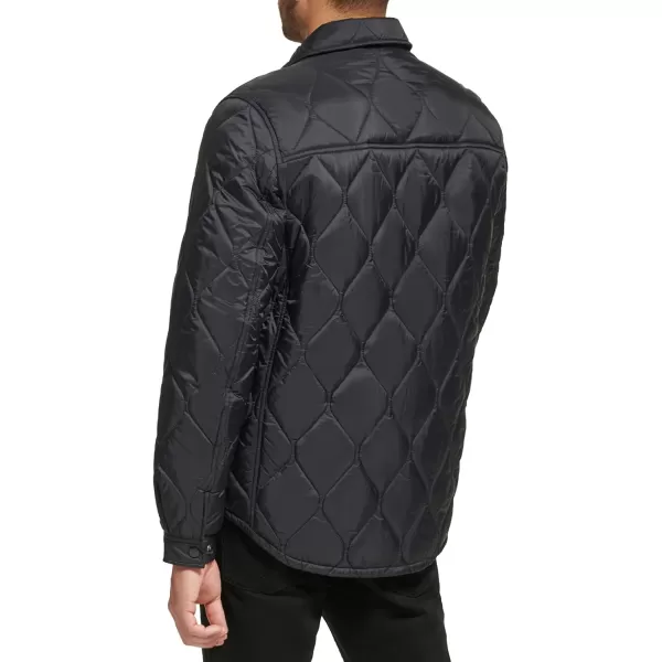 Calvin Klein Mens Diamond Quilted Shirt JacketBlack