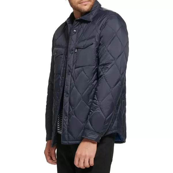 Calvin Klein Mens Diamond Quilted Shirt JacketNavy