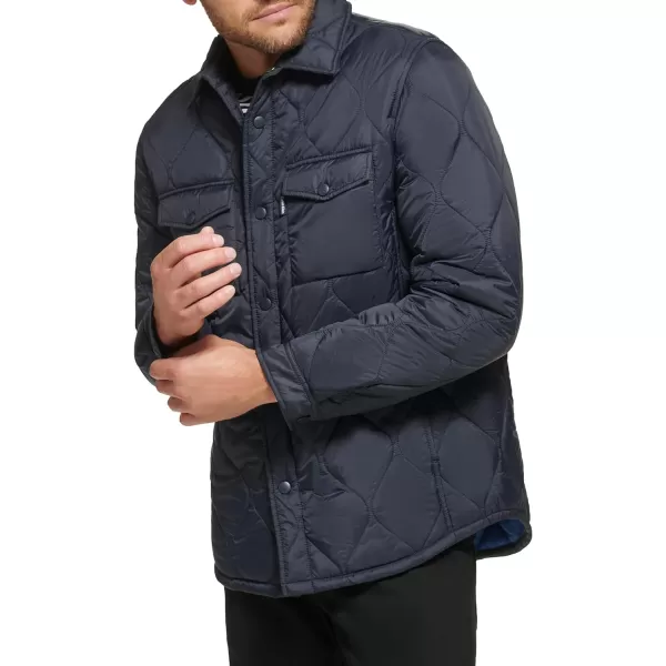 Calvin Klein Mens Diamond Quilted Shirt JacketNavy