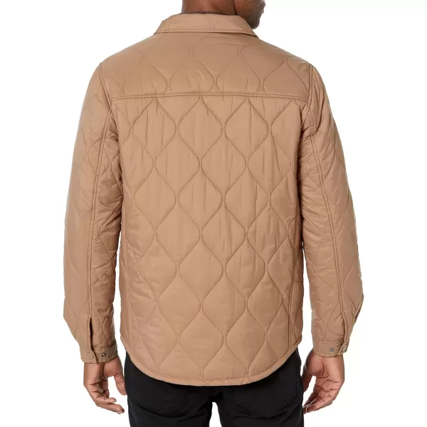 Calvin Klein Mens Diamond Quilted Shirt JacketTan