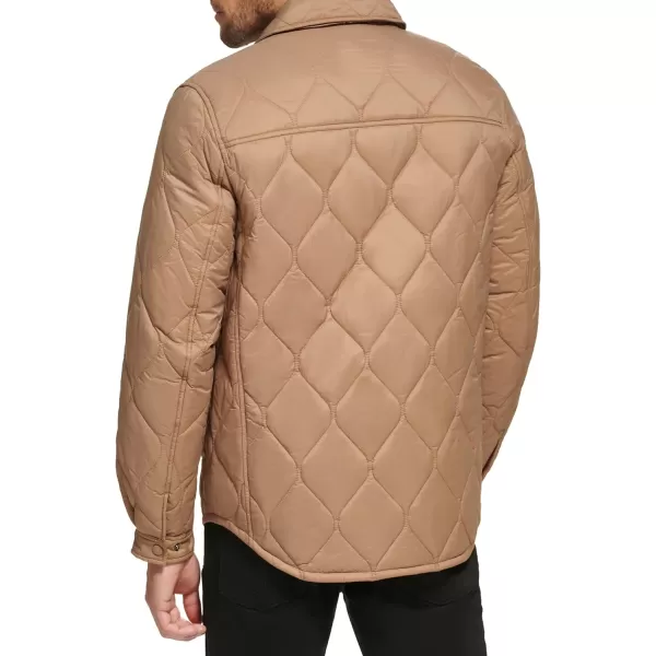 Calvin Klein Mens Diamond Quilted Shirt JacketTan