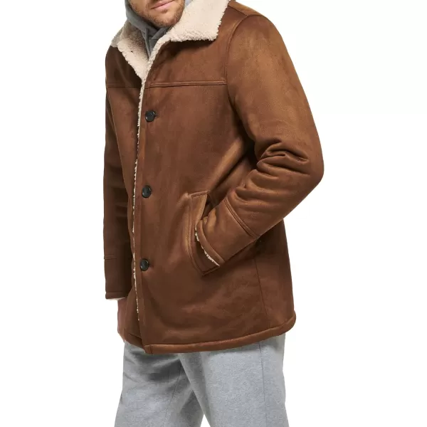 Calvin Klein Mens Faux Shearling JacketCognac