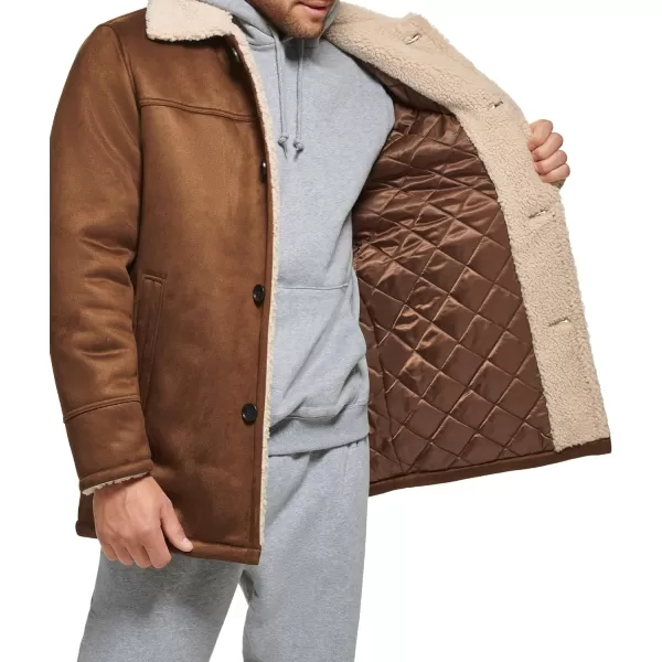 Calvin Klein Mens Faux Shearling JacketCognac