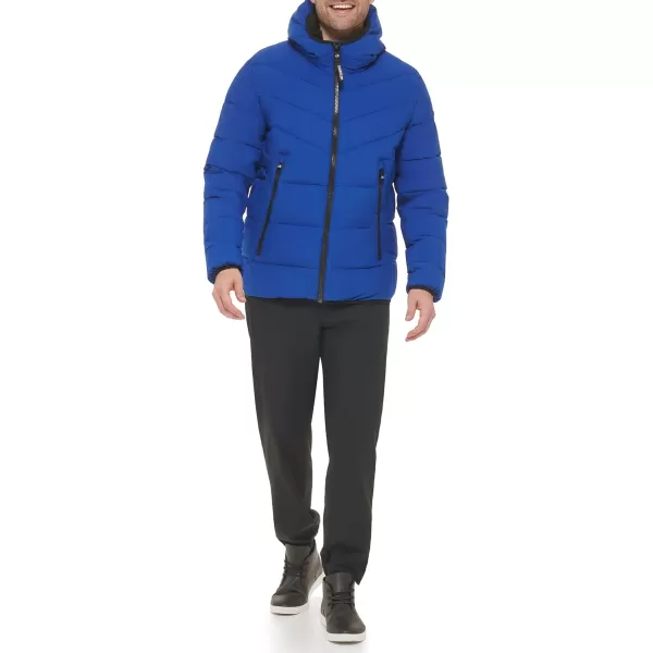 Calvin Klein Mens Hooded Stretch JacketBlue