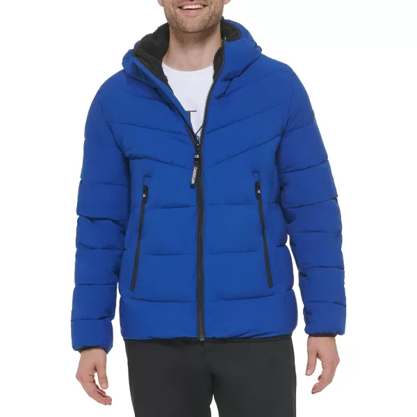 Calvin Klein Mens Hooded Stretch JacketBlue