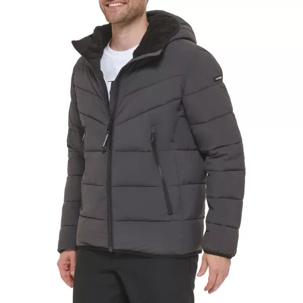 Calvin Klein Mens Hooded Stretch JacketIron