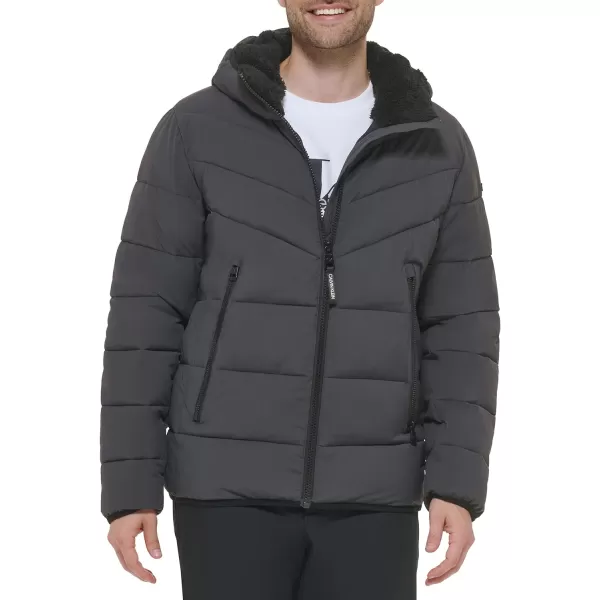 Calvin Klein Mens Hooded Stretch JacketIron