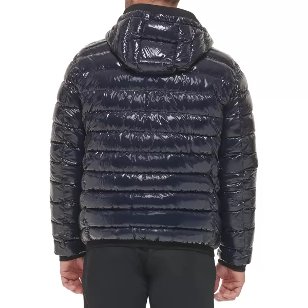 Calvin Klein Mens Hooded Super Shine Puffer JacketNavy