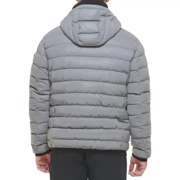 Calvin Klein Mens Hooded Super Shine Puffer JacketReflective