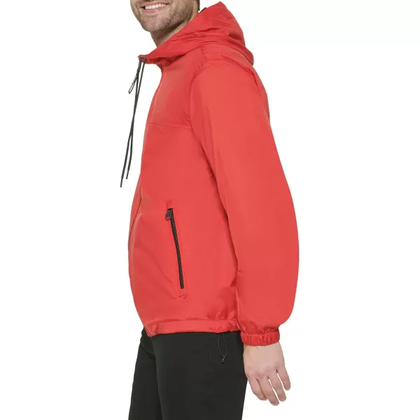 Calvin Klein Mens Hooded WindbreakerBright Red