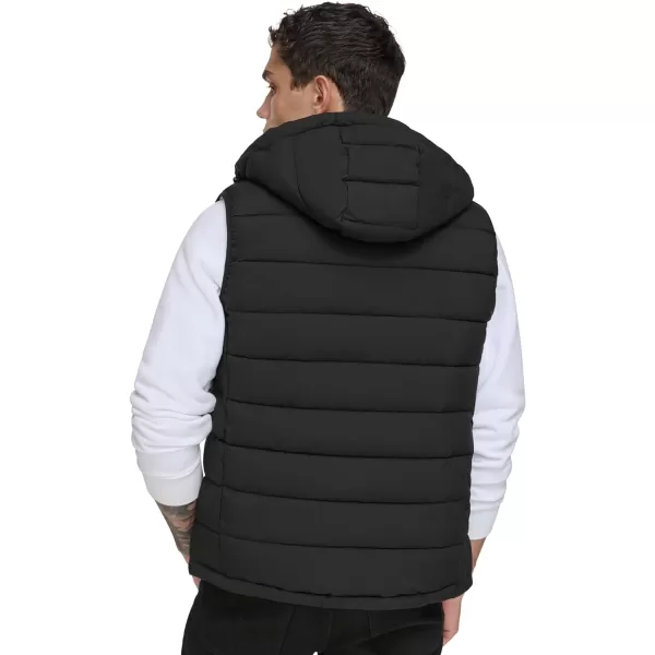 Calvin Klein Mens Lightweight Packable Hooded Puffer VestEbony