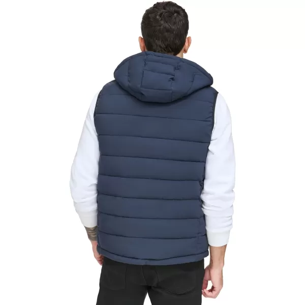 Calvin Klein Mens Lightweight Packable Hooded Puffer VestTrue Navy