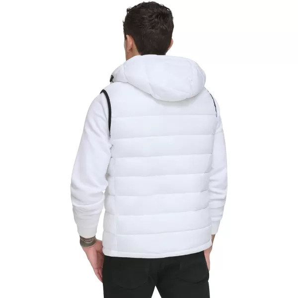 Calvin Klein Mens Lightweight Packable Hooded Puffer VestWhite