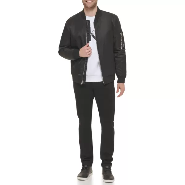 Calvin Klein Mens Nylon Flight JacketBlack