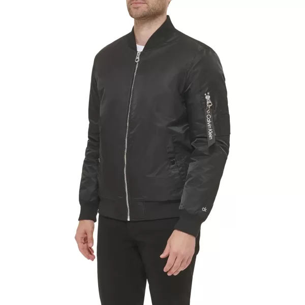 Calvin Klein Mens Nylon Flight JacketBlack