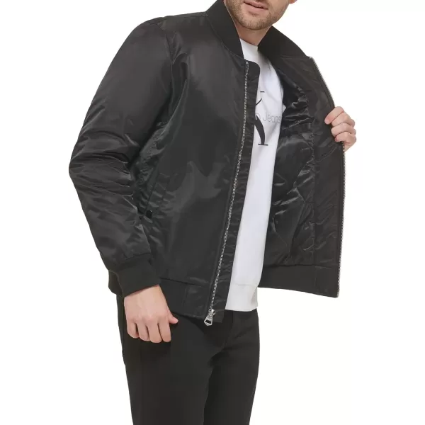 Calvin Klein Mens Nylon Flight JacketBlack