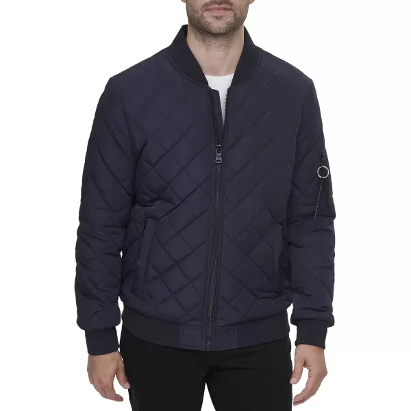 Calvin Klein Mens Quilted Zipper Detail Flight JacketTrue Navy