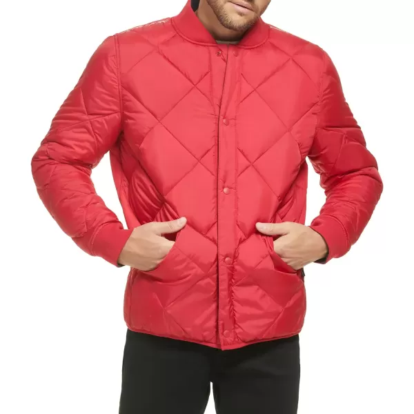 Calvin Klein Mens Reversible Diamond Quilted JacketDeep Red