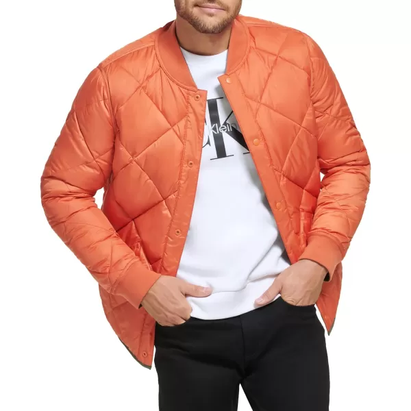 Calvin Klein Mens Reversible Diamond Quilted JacketOlive