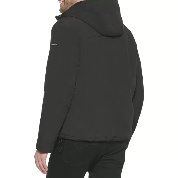 Calvin Klein Mens Sherpa Lined Hooded Soft Shell JacketBlack