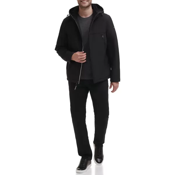 Calvin Klein Mens Sherpa Lined Hooded Soft Shell JacketBlack