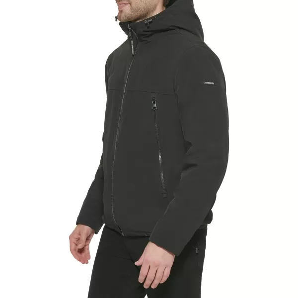 Calvin Klein Mens Sherpa Lined Hooded Soft Shell JacketBlack