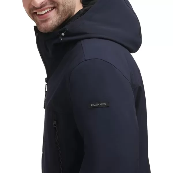 Calvin Klein Mens Sherpa Lined Hooded Soft Shell JacketTrue Navy