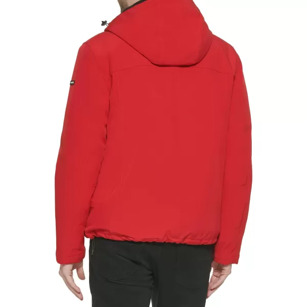 Calvin Klein Mens Sherpa Lined Hooded Soft Shell JacketTrue Red