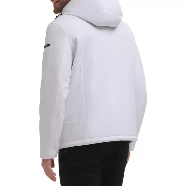 Calvin Klein Mens Sherpa Lined Hooded Soft Shell JacketWhite