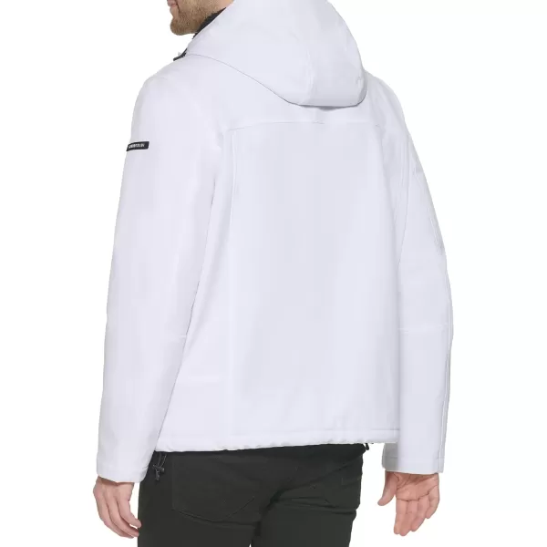 Calvin Klein Mens Sherpa Lined Hooded Soft Shell JacketWhite