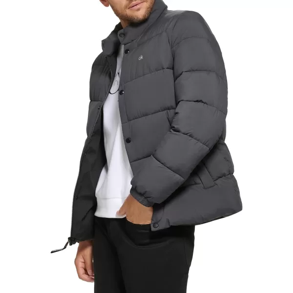 Calvin Klein Mens Snap Front Puffer JacketIron