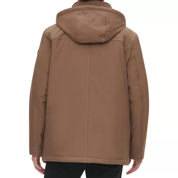 Calvin Klein Mens Water and Wind Resistant Hooded Coat from Fall Into WinterDark Tan