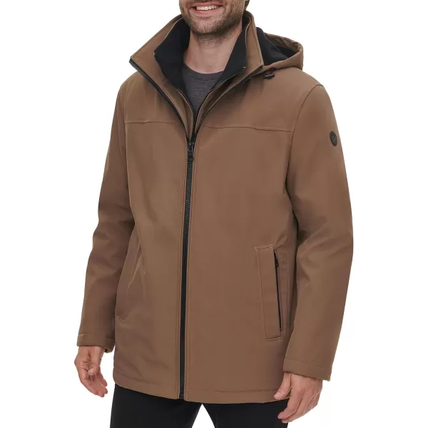 Calvin Klein Mens Water and Wind Resistant Hooded Coat from Fall Into WinterDark Tan