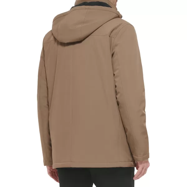 Calvin Klein Mens Water and Wind Resistant Hooded Coat from Fall Into WinterDark Tan