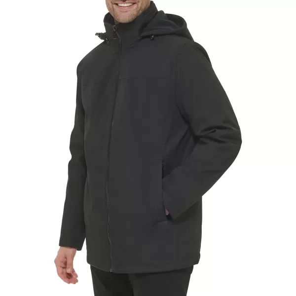 Calvin Klein Mens Water and Wind Resistant Hooded Coat from Fall Into WinterDeep Black