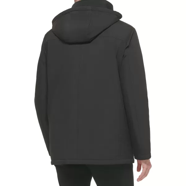 Calvin Klein Mens Water and Wind Resistant Hooded Coat from Fall Into WinterDeep Black