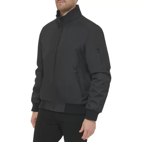 Calvin Klein Mens Winter CoatsSherpaLined Hooded Soft Shell JacketJet Black