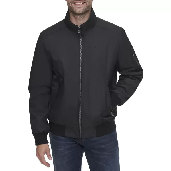 Calvin Klein Mens Winter CoatsSherpaLined Hooded Soft Shell JacketJet Black