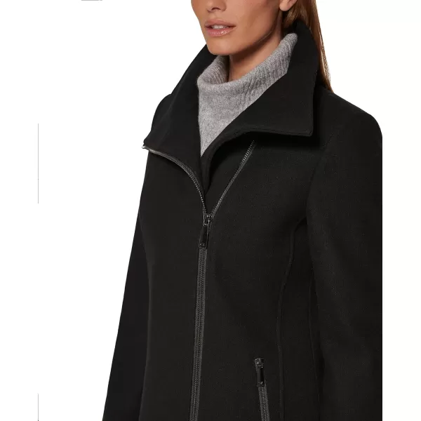 Calvin Klein Womens Asymmetrical Wool JacketBlack