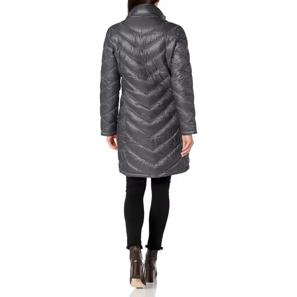 Calvin Klein Womens Chevron Quilted Packable Down Jacket Standard and PlusStandard Titanium