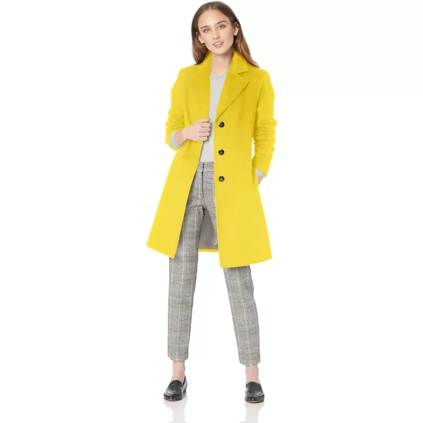 Calvin Klein Womens Classic Cashmere Wool Blend CoatButtercup