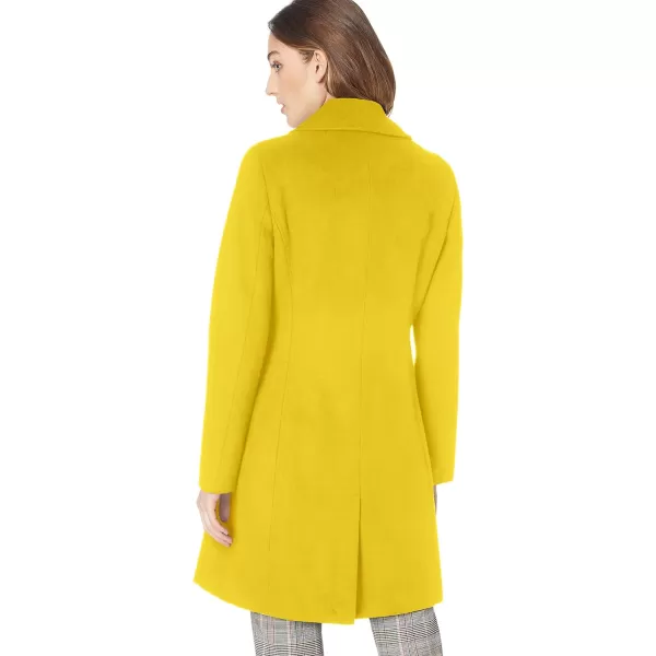 Calvin Klein Womens Classic Cashmere Wool Blend CoatButtercup