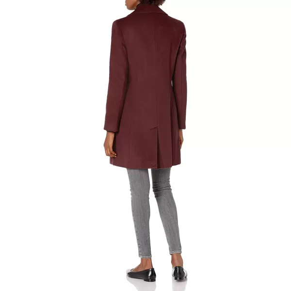 Calvin Klein Womens Classic Cashmere Wool Blend CoatDeep Chianti