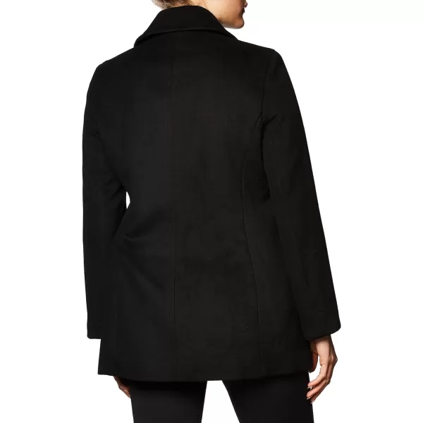 Calvin Klein Womens Double Breasted Peacoat Petite Standard PlusBlk