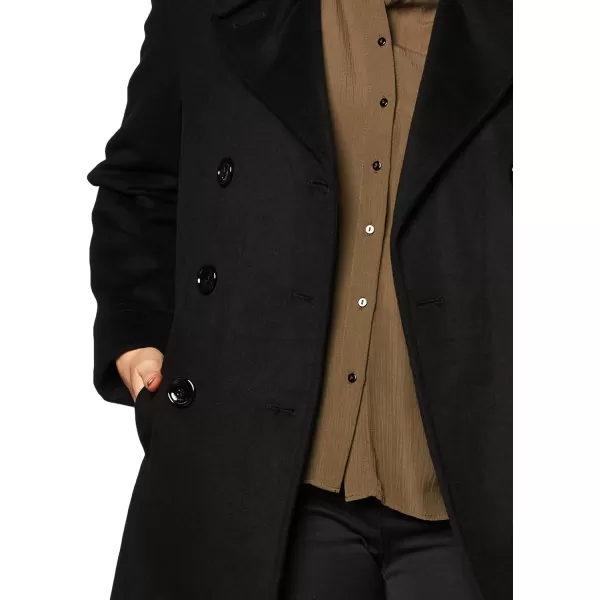 Calvin Klein Womens Double Breasted Peacoat Petite Standard PlusBlk