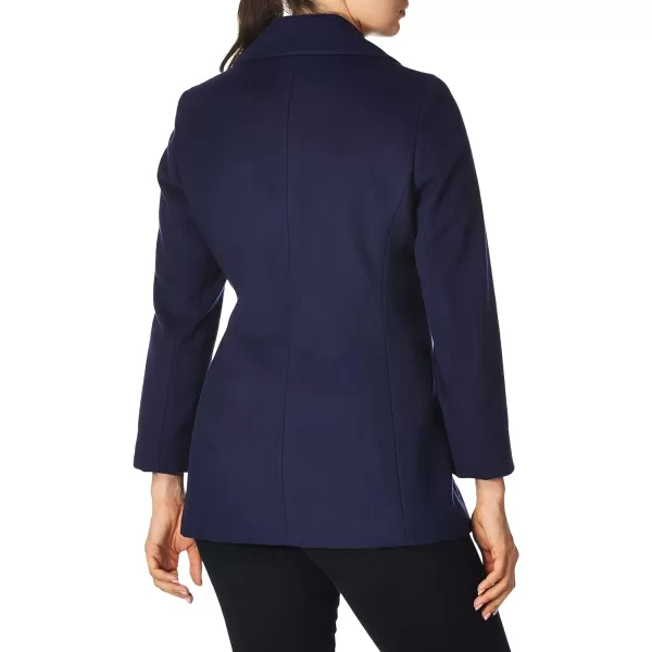 Calvin Klein Womens Double Breasted Peacoat Petite Standard PlusIndigo