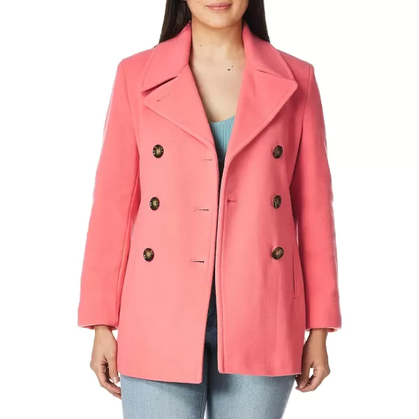 Calvin Klein Womens Double Breasted Peacoat Petite Standard PlusSunset