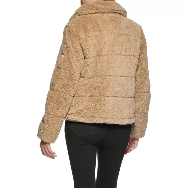 Calvin Klein Womens Faux Sherpa CoatKhaki