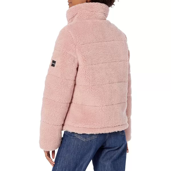 Calvin Klein Womens Faux Sherpa CoatRose