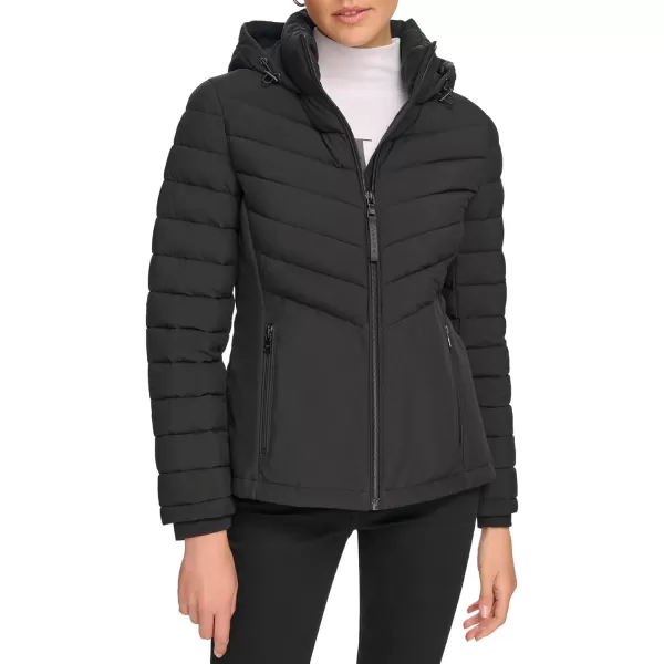 Calvin Klein Womens LightWeight Hooded Puffer JacketBlack